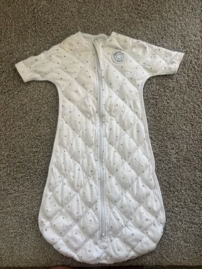 Baby Sleep Sack Pajamas - White with Gray Stars
